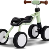 Porteur Wutsch Puky vert pastel avec siège noir et quatre roues blanches à pneus noirs.