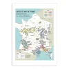 Carte des vins de France avec régions viticoles, cépages et appellations colorées