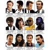 Poster Quentin Tarantino Characters avec portraits de dix personnages de Reservoir Dogs, Pulp Fiction et Jackie Brown.