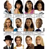Poster Quentin Tarantino Characters, portraits stylisés acteurs de films célèbres, fond blanc.
