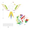 Pièces découpées colorées pour poster 3D Amazonie Djeco, oiseau multicolore à assembler.