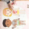 Poster pédagogique Le corps humain avec illustrations d'organes et squelette colorés