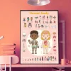 Poster éducatif Le corps humain Poppik avec illustrations organes et squelette enfants