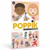 Boîte Poppik corps humain avec poster anatomie et 49 stickers éducatifs colorés.
