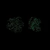 Points verts phosphorescents formant deux amas d'étoiles sur fond noir, stickers Carte du ciel Poppik.