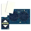 Poster Carte du ciel phosphorescente bleu foncé avec 640 stickers jaunes Poppik