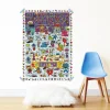 Poster Petits monstres colorés avec laboratoire et créatures rigolotes, stickers inclus
