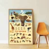 Poster à stickers La savane Poppik avec illustrations colorées d'animaux africains