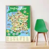 Poster pédagogique + 110 stickers Carte de France - Poppik