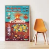 Poster pédagogique + 51 stickers Les volcans - Poppik