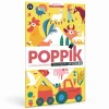 Poster stickers À la ferme avec animaux colorés et tracteur rouge, âge 3-6 ans