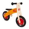 Draisienne Little Bikloon bois naturel, orange, rouge, roues noires Janod
