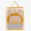 Protège carnet de santé beige avec tête de lion ocre Sous mon baobab Moulin Roty