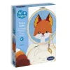 Kit Punch Needle Renard Sentosphère avec laine orange et bleu ciel