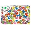 Boîte de puzzle 1000 pièces Vilac avec motifs colorés style Keith Haring multicolores.
