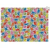Puzzle 1000 pièces Keith Haring Vilac, motifs personnages colorés rouges, jaunes, bleus, verts, roses.
