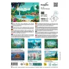 Puzzle 1000 pièces Polynésie française, paysage tropical avec plage, palmiers et bungalows sur pilotis.