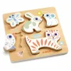 Puzzle à encaster en bois Baby Animali - Djeco