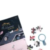 Puzzle 200 pièces Hôtel particulier Les Parisiennes, boîte illustrée toit et chats, pièces colorées