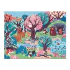 Puzzle magique La forêt 24 pièces Janod, animaux sauvages colorés dans forêt animée.