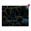 Puzzle magique La forêt 24 pièces, noir avec dessins animaux phosphorescents bleus et jaunes.