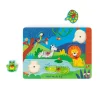 Puzzle sonore en bois Les Toupitis avec animaux de la savane colorés