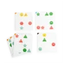Cartes blanches avec formes colorées et souriantes Rapido duo Les Loufoques Moulin Roty
