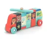 Voiture hélicoptère en bois coloré avec illustrations d’animaux, Rigol’auto Vilac