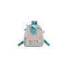 Sac à dos gris et bleu avec éléphant en tissu beige et oreilles bleues, Moulin Roty