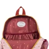 Sac à dos rose Moulin Roty Après la pluie, intérieur rouge à motifs feuilles jaunes