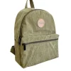 Sac à dos vintage Soo Forest vert kaki en velours côtelé avec poche avant zippée