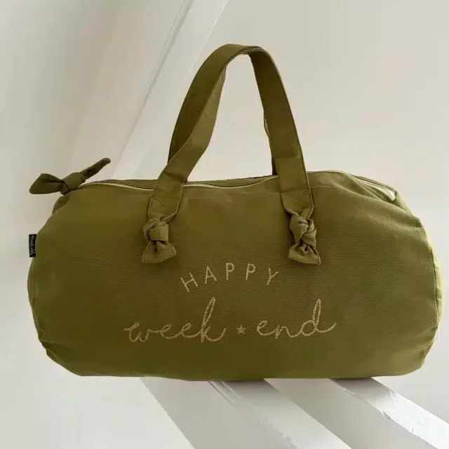 Sac polochon Coloris Kaki Happy week-end - Marcel et Lily