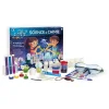 Boîte Science et Chimie Sentosphère avec tubes, lunettes, fioles et accessoires colorés.