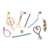 Set Scoubidous Peace and Love Janod avec bracelets, porte-clés et stylo colorés