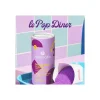 Sel de bain violet Nailmatic en tube violet avec sel violet déversé sur bac bleu.