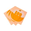 Serviettes papier orange avec citrouille dorée et inscription "Boo" Halloween