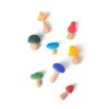 Set de champignons Little L en bois clair et silicone coloré multicolore
