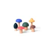 Douze champignons jouets bois naturel et silicone couleurs vives Little L.