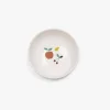 Assiette porcelaine beige décor pomme, cerises et feuille jaune Set Pomme des bois
