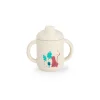 Tasse silicone beige La forêt Mawa avec anses et motif tigre rouge Moulin Roty