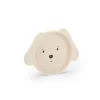 Assiette en silicone beige forme visage de chien Puce et Pilou Moulin Roty.