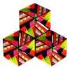 Shashibo Kaleido, cube magnétique aux faces colorées géométriques rouges, verts, noirs et arc-en-ciel.