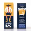 Boîte jeu Speedbac avec dessin homme chapeau, gilet blanc, bottes jaunes, texte blanc et jaune.