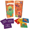 Boîte orange jeu SPEEK Gigamic avec cartes violettes et illustrations colorées variées