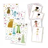 Poupées papier noires et blanches avec stickers robes colorées saisons Djeco