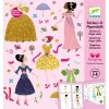 Stickers et paperdolls Djeco avec robes colorées et accessoires saisonniers
