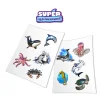 Stickers Créatures des Mers Holotoyz avec orque, dauphin, pieuvre, requin, crabe, hippocampe, tortue et méduses