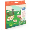 Stickers épais animaux de la ferme Djeco, vache, cochon, mouton, canard, grenouille, chat colorés