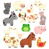 Stickers épais Djeco avec animaux de la ferme colorés et cartoon, textures douces.