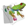 Grenouille verte holographique avec yeux rouges sur planche de stickers Héros Holo Holotoyz.